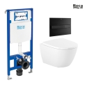BASTIDOR ROCA DUPLO ONE PACK CISTERNA EMPOTRADA Y PULSADOR PL7 NEGRO MATE CON INODORO BL SUSPENDIDO RIM-EX ROCA ONA