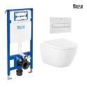 BASTIDOR ROCA DUPLO ONE PACK CISTERNA EMPOTRADA Y PULSADOR PL1 BLANCO BRILLO CON INODORO SUSPENDIDO RIM-EX ROCA ONA