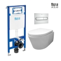 BASTIDOR ROCA DUPLO CISTERNA EMPOTRADA Y PULSADOR PL1 DUAL CROMO BR CON INODORO SUSPENDIDO Rim-ex Avangard blanco br AQUA