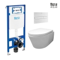 BASTIDOR ROCA DUPLO CISTERNA EMPOTRADA Y PULSADOR PL7 BLANCO MATE CON INODORO SUSPENDIDO Rim-ex Avangard blanco br AQUA