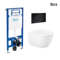 BASTIDOR ROCA DUPLO ONE PACK CISTERNA EMPOTRADA Y PULSADOR PL10 NEGRO MATE CON INODORO SUSPENDIDO RIM-EX ROCA ONA