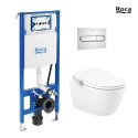 BASTIDOR ROCA DUPLO SMART PACK CISTERNA EMPOTRADA Y PULSADOR PL1 DUAL CROMO BR CON INODORO SUSPENDIDO RIMLESS IN-WASH ONA