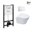 Bastidor Roca pack cisterna empotrada y pulsador blanco brillo con inodoro suspendido Rim-ex Infinitio Blanco 48 cm de SAT