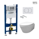 Bastidor GEBERIT Duofix pack cisterna empotrada y pulsador DELTA 01 blanco br con inodoro suspendido Rim-ex Croma bl br AQUA