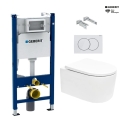 BASTIDOR GEBERIT DUOFIX CON CISTERNA EMPOTRADA, PULSADOR DELTA 01, INODORO SUSPENDIDO TORNADO 72 SISTEMA VORTEX BLANCO DE SAT