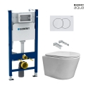 BASTIDOR GEBERIT PACK CISTERNA EMPOTRADA Y PULSADOR DELTA 01 BLANCO BR CON INODORO SUSPENDIDO RIMLESS OASIS BLANCO BRILLO 48CM