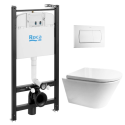 BASTIDOR ROCA ACTIVE PACK CISTERNA EMPOTRADA Y PULSADOR BLANCO BR CON INODORO SUSP Tornado 3.0 Orion Tapa Envolvente Bl de KP