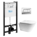 BASTIDOR ROCA ACTIVE PACK CISTERNA EMPOTRADA Y PULSADOR CROMO BR CON INODORO SUSPENDIDO Tornado 3.0 Orion TAPA ENVOLVENTE de KP