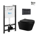 BASTIDOR ROCA ACTIVE PACK CISTERNA EMPOTRADA Y PULSADOR NEGRO MATE CON INODORO SUSPENDIDO Rim-ex Brevis Neg Mat de SAT