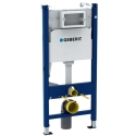 Bastidor GEBERIT Duofix pack cisterna empotrada y pulsador DELTA 01 bl br con inodoro suspendido Rim-ex Brevis Neg Mat de SAT