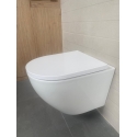 Bastidor GROHE pack cisterna empotrada y pulsador negro mate con inodoro suspendido ROUND bl br 49 cm Tornado 3.0 de KP