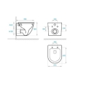 Bastidor GROHE pack cisterna empotrada y pulsador negro mate con inodoro suspendido ROUND bl br 49 cm Tornado 3.0 de KP