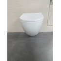 Bastidor GROHE pack cisterna empotrada y pulsador negro mate con inodoro suspendido ROUND bl br 49 cm Tornado 3.0 de KP