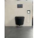 Bastidor GROHE pack cisterna empotrada y pulsador negro mate con inodoro suspendido Rimless ECLIPSE negro mate de AQUA