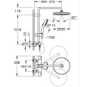 Columna Ducha Termostato Cromo Con Cabezal Blanco Tempesta System 250 De Grohe
