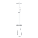 Columna Ducha Termostato Cromo Con Cabezal Blanco Tempesta System 250 De Grohe