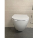 Bastidor GEBERIT Duofix pack cisterna empotrada y pulsador DELTA 50 NG BR con WC suspendido KP ROUND SMART Bl Br Tornado 3.0