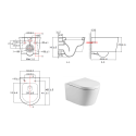BASTIDOR ROCA ACTIVE PACK CISTERNA EMPOTRADA Y PULSADOR CROMO MATE CON INODORO SUSPENDIDO Rimless Lia blanco br AQUA