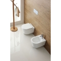 BASTIDOR ROCA ACTIVE PACK CISTERNA EMPOTRADA Y PULSADOR CROMO MATE CON INODORO SUSPENDIDO Rimless Lia blanco br AQUA