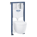 Pack GROHE Rapid SL 5 en 1 con WC suspendido Bau Ceramic y pulsador cromado