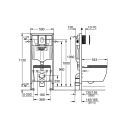Pack GROHE Rapid SL 5 en 1 con WC suspendido Bau Ceramic y pulsador cromado