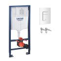 Cisterna empotrada Kit completo Rapid SL Grohe. Bastidor y pulsador SKATE Blanco Alpino con anclajes