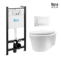 BASTIDOR ROCA ACTIVE PACK CISTERNA EMPOTRADA Y PULSADOR BLANCO Br CON INODORO SUSPENDIDO Tornado Lia-Ekovia blanco br marca AQUA