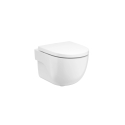 Bastidor GROHE pack cisterna empotrada y pulsador SKATE Oro Cepillado con inodoro suspendido Roca Meridian Blanco 48 cm