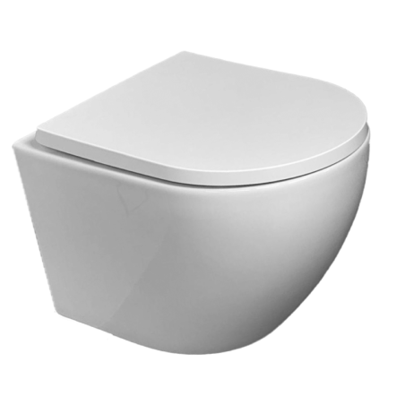 Inodoro suspendido Round Smart Tornado 3.0 blanco 52 cm con tapa envolvente Soft Close de Koller Pool