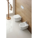 Inodoro suspendido Lia  Tornado blanco brillo con asiento y tapa Soft Close – Azul Bath