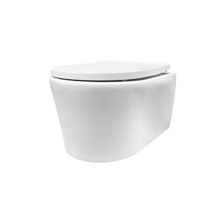 Inodoro suspendido Lia  Tornado blanco brillo con asiento y tapa Soft Close – Azul Bath