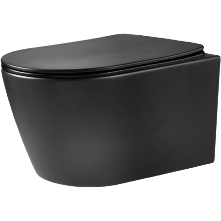 Inodoro suspendido Nebula negro mate 53 cm con asiento y tapa Soft Close – Aqua