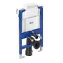 BASTIDOR ROCA DUPLO BAJO VENTANA Y PULSADOR PL7 NEGRO MATE CON INODORO SUSP ROCA THE GAP CON SISTEMA RIMLESS