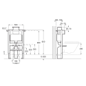 BASTIDOR ROCA DUPLO BAJO VENTANA Y PULSADOR PL7 NEGRO MATE CON INODORO SUSP ROCA THE GAP CON SISTEMA RIMLESS