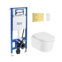 KIT ROCA DUPLO SMART C/PULS PL10 ORO CEPILLADO C/WC IN-WASH INSPIRA ROUND