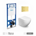 WC Roca Duplo +Round Smart 52 cm suspendido oro cepillado.Envío rápido