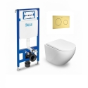 WC Roca Duplo +Round Smart 52 cm suspendido oro cepillado.Envío rápido