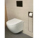 KIT ROCA CISTERNA DUPLO BAJO VENTANA C/WC ROUND SMART BLANCO 52CM C/PULSADOR PL7 NEGRO MATE