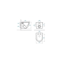 KIT ROCA CISTERNA DUPLO BAJO VENTANA C/WC ROUND SMART BLANCO 52CM C/PULSADOR PL7 NEGRO MATE