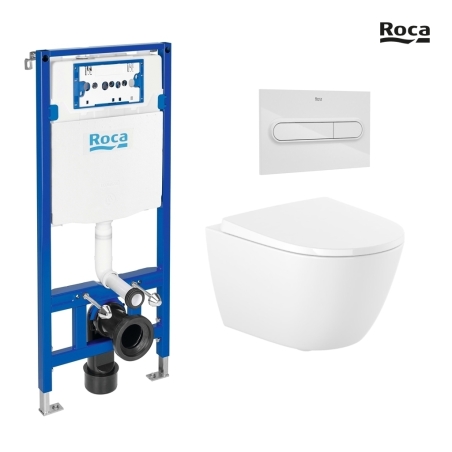 Pack WC Roca Duplo One + Ona 53 cm blanco brillante | Envío rápido