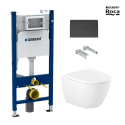 Pack WC Geberit Duofix + Roca Ona 53 Rimless negro mate | Envío rápido