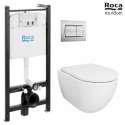 Pack WC suspendido Tornado 53 cm Roca Active cromo mate | Envío 48h