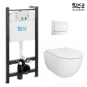 Pack WC suspendido Tornado 53 cm Roca Active blanco brillo | Envío 48h